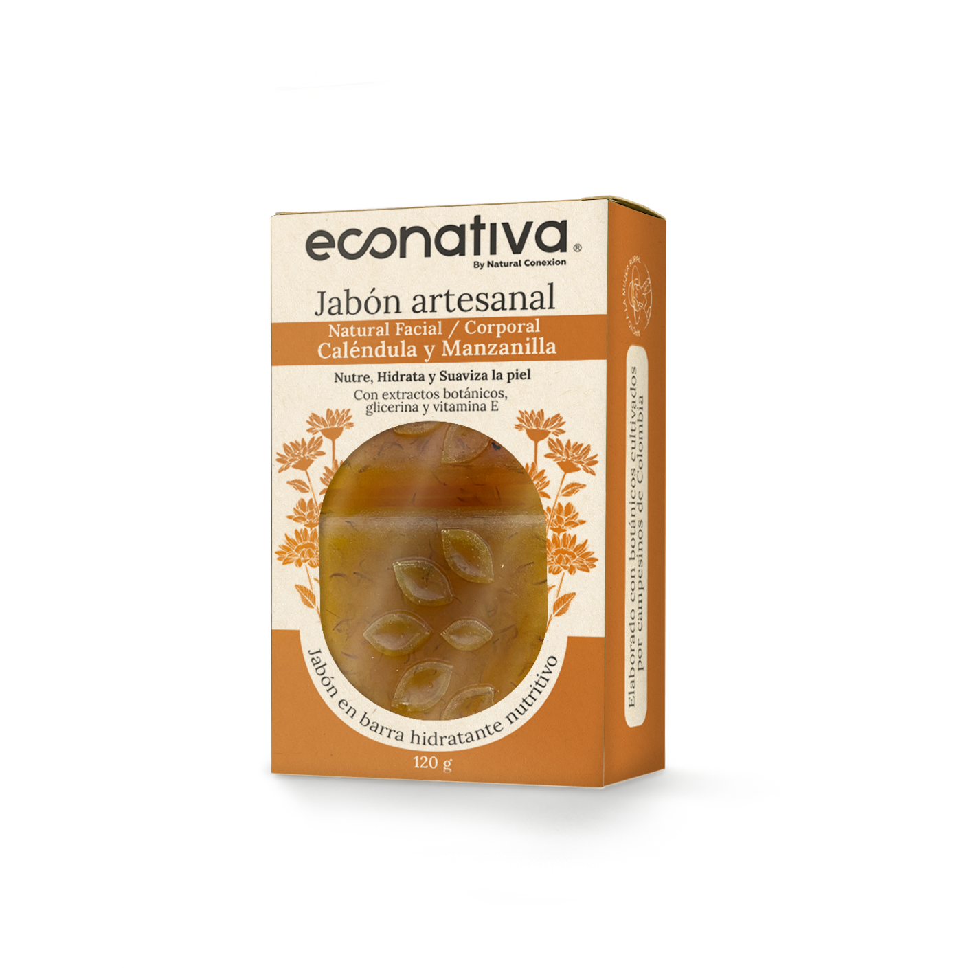 Jabón barra caléndula, manzanilla y miel