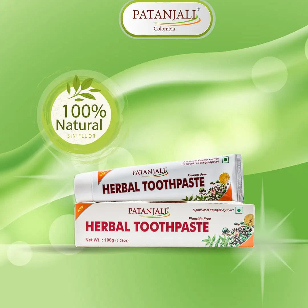 Crema dental herbal Patanjali - Sabor fresco natural