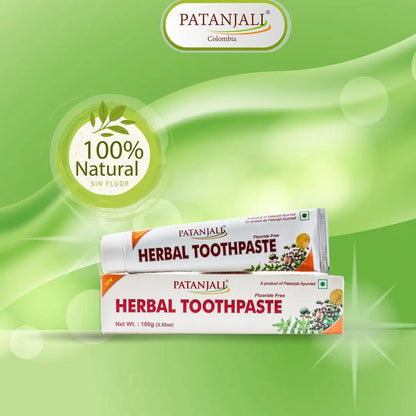 Crema dental herbal Patanjali - Sabor fresco natural